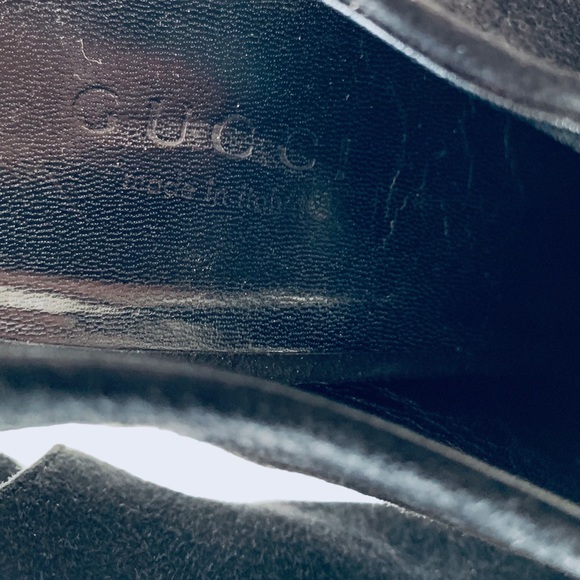 GUCCI BLACK SUEDE SLINGBACK OPEN TOE PUMPS - Picture 4 of 16